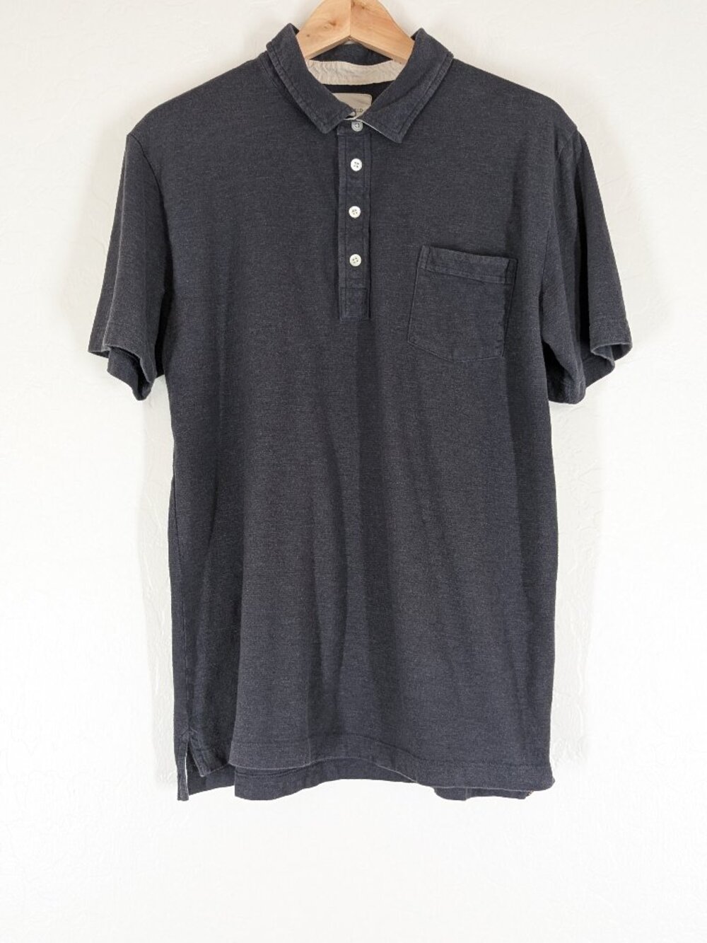BILLY REID Polo Men's XL Gray Chest Pocket Casual Preppy Short Sleeve Shirt